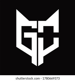 Logograma GO monograma con plantilla de diseño de forma de cabeza de zorro