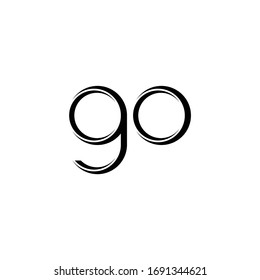 GO Logo monogram with slice rounded modern design template isolated on white background