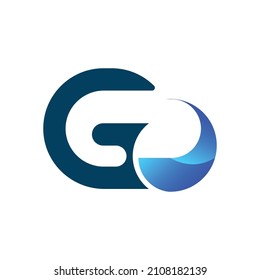 GO logo. Sea wave image. Typography concept. logo with modern concept. design vector Illustration.