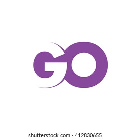 GO Logo. Vector Graphic Branding Letter Element. White Background