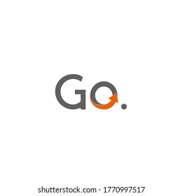 GO logo vector, illustration up, start symbol, initial letter g and o sign.