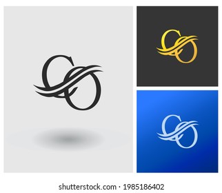 GO logo vector monogram letter initial capital alphabet modern company clean logo template