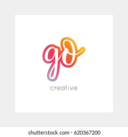 GO logo, vector. Useful as branding, app icon, alphabet combination, clip-art.