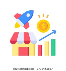 Ir A La Ilustración vectorial De Market Icon Flat