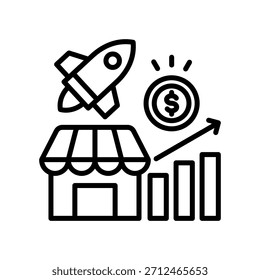 Ir a la Ilustración vectorial de la línea Market Icon