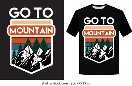 Go to mountain retro t shirt, mountain shirt