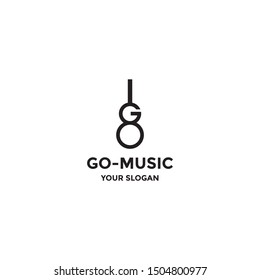 go music guitar logo template 
