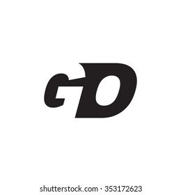 GO negative space letter logo