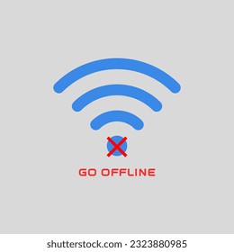 Go offline slogan typography for t-shirt prints, posters and other uses.