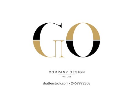 GO, OG Abstrakte Buchstaben Logo Monogramm Design Schriftart Symbol