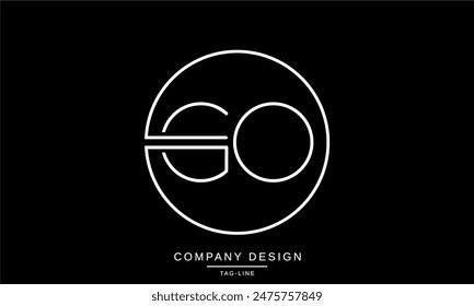 GO, OG Letras Abstractas Logo Monograma Diseño Fuente Vector