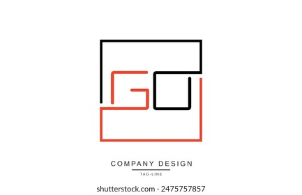 GO, OG Abstract Letters Logo Monogram Design Font Vector