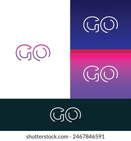 GO, OG letter logo design template elements. Modern abstract digital alphabet letter logo.