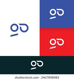 GO, OG letter logo design template elements. Modern abstract digital alphabet letter logo.