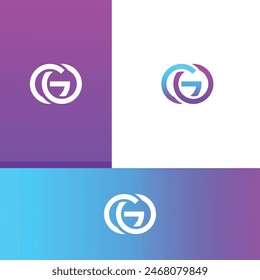 GO, OG letter logo design template elements. Modern abstract digital alphabet letter logo.