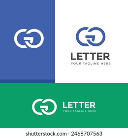 GO, OG letter logo design template elements. Modern abstract digital alphabet letter logo.