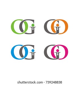 GO or OG logo initial letter design template vector