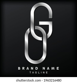 GO OG O G Silver Letter Logo concept Linear style. Creative Minimal Monochrome Monogram emblem design template. Metallic Vector Graphic Alphabet Symbol for Luxury Fashion Corporate Business Identity.
