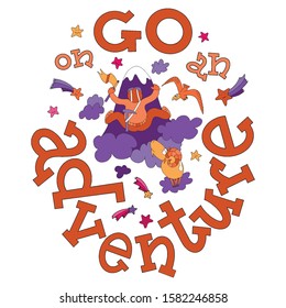 Go on an adventure lettering with doodles