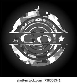 Go! on grey camo pattern