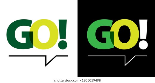 Go! on speech bubble vector