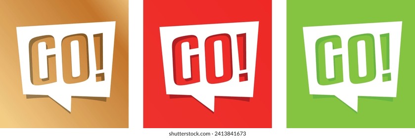 Go! on speech bubble vector