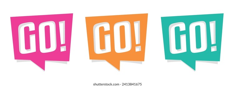 Go! on speech bubble vector