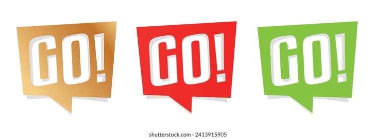 Go on speech bubble vector