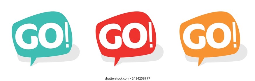 Go on speech bubble vector