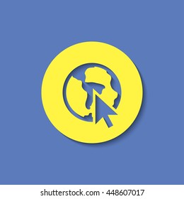 Go to online, globe web icon. Vector design
