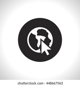 Go to online, globe web icon. Vector design