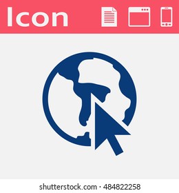 Go to online, globe web icon. Vector design