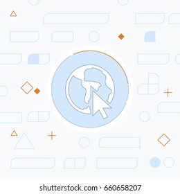 Go to online, globe web icon. Vector design