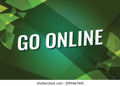 go online word concept vector illustration with green 3d style for social media landing page, template, ui, web, mobile app, poster, banner, flyer, background, gift card, coupon, label, wallpaper