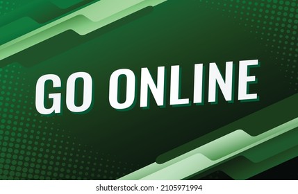 go online word concept vector illustration with green 3d style for social media landing page, template, ui, web, mobile app, poster, banner, flyer, background, gift card, coupon, label, wallpaper