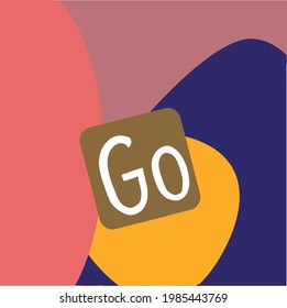 Go outline vector icon. Motivational word. Creative. Colorful background. Start concept. Encouraging and inspirational text. Flat simple line design illustration.