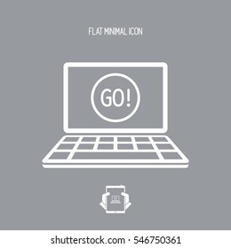 "GO!" page - Vector icon for computer website or application