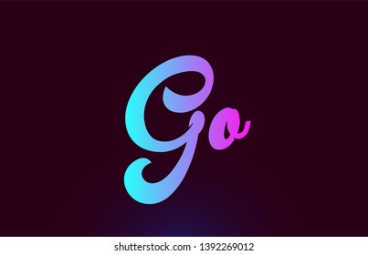 Go pink word or text suitable for card icon or typography logo design