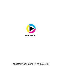 Go Print Cmyk Colour Logo Design Concept