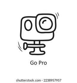 Go pro vector outline Icon Design illustration. Entertainment Symbol on White background EPS 10 File