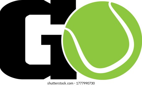 GO quote. Tennis ball vector
