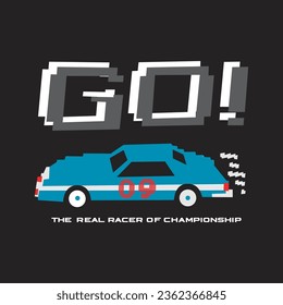 go to race design typography vector illustration