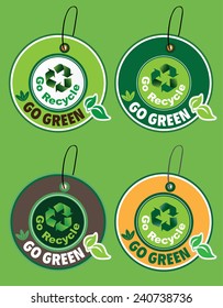 Go Recycle , Go Green Label Set (vector)