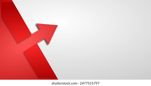 go up red arrow background vector design