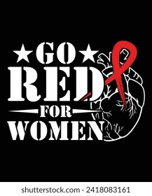 GO RED FOR WOMEN TSHIRT DESIGN