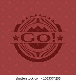 Go! retro style red emblem