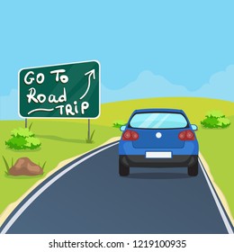 Go to a road trip, vector illustration