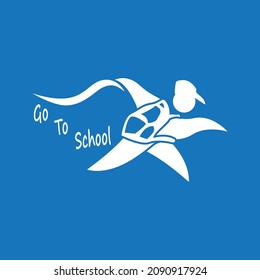 Go to school icon and symbol vector template