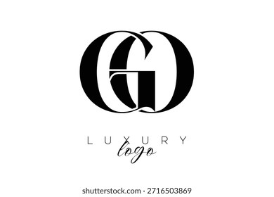 GO Serif Letter Monogram Typography Logo para una identidad de marca elegante de Premium