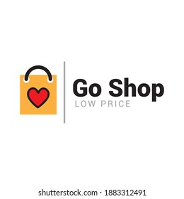 Go shop bag shopping logo icon vector template.